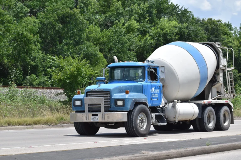 Concrete Mix Truck going to concrete project in New Braunfels Texas.