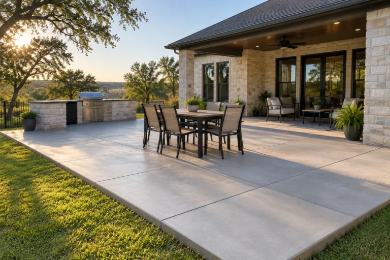 Concrete Patio Done by San Marcos Concrete Contractor Crew in San Marcos Texas